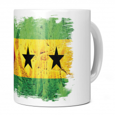 SAO TOME E PRINCIPE GRUNGE FLAG 11OZ NOVELTY MUG