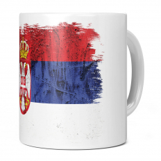 SERBIA GRUNGE FLAG 11OZ NOVELTY MUG