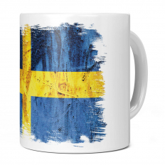 SWEDEN GRUNGE FLAG 11OZ NOVELTY MUG