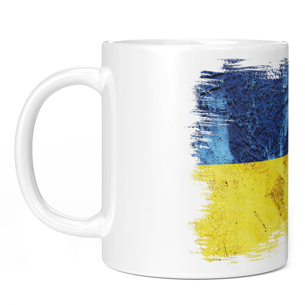 UKRAINE GRUNGE FLAG 11oz NOVELTY MUG Mugs