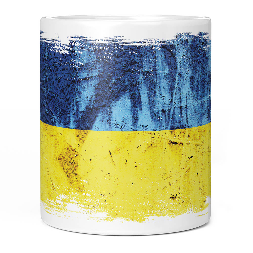 UKRAINE GRUNGE FLAG 11oz NOVELTY MUG Mugs