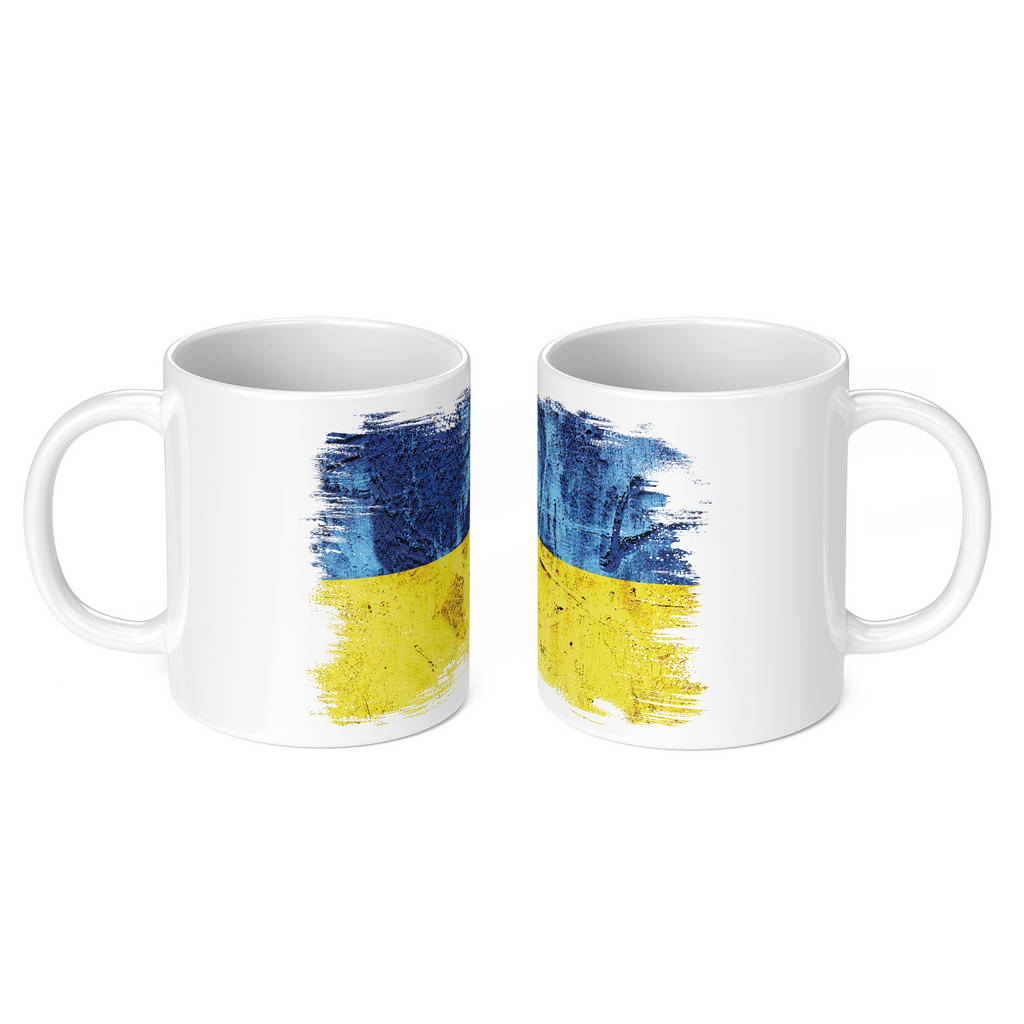 UKRAINE GRUNGE FLAG 11oz NOVELTY MUG Mugs