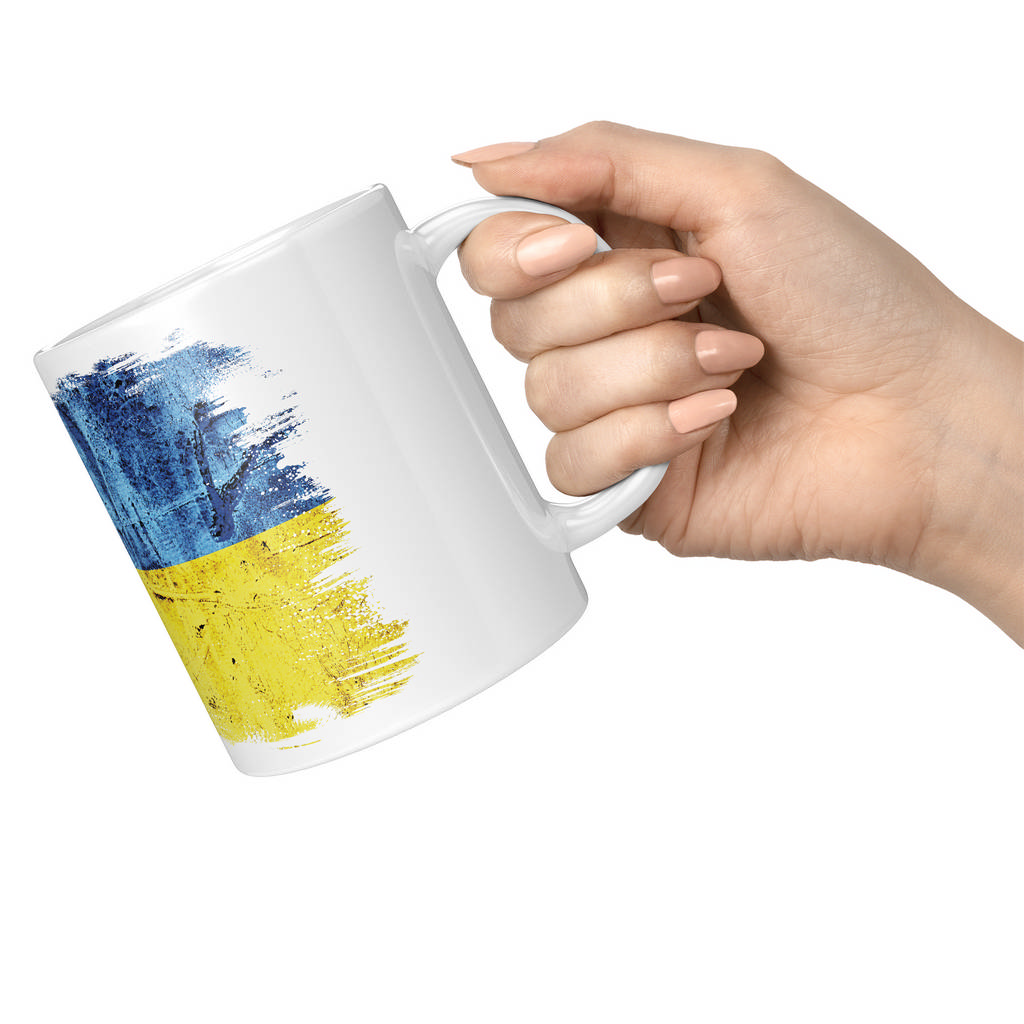 UKRAINE GRUNGE FLAG 11oz NOVELTY MUG Mugs