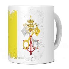 VATICAN CITY GRUNGE FLAG 11OZ NOVELTY MUG