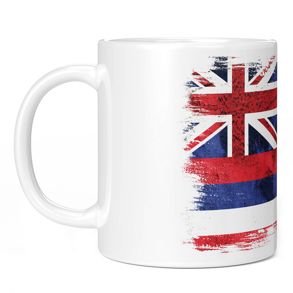 HAWAII STATE GRUNGE FLAG 11oz NOVELTY MUG Mugs