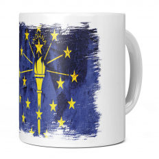 INDIANA STATE GRUNGE FLAG 11OZ NOVELTY MUG