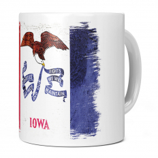 IOWA STATE GRUNGE FLAG 11OZ NOVELTY MUG
