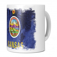 KANSAS STATE GRUNGE FLAG 11OZ NOVELTY MUG
