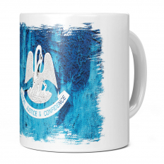 LOUISIANA STATE GRUNGE FLAG 11OZ NOVELTY MUG