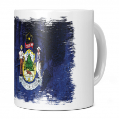MAINE STATE GRUNGE FLAG 11OZ NOVELTY MUG