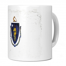MASSACHUSETTS STATE GRUNGE FLAG 11OZ NOVELTY MUG