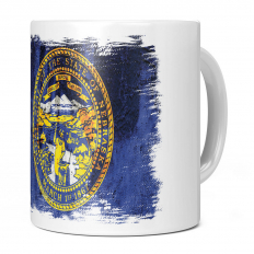 NEBRASKA STATE GRUNGE FLAG 11OZ NOVELTY MUG