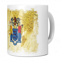 NEW JERSEY STATE GRUNGE FLAG 11OZ NOVELTY MUG