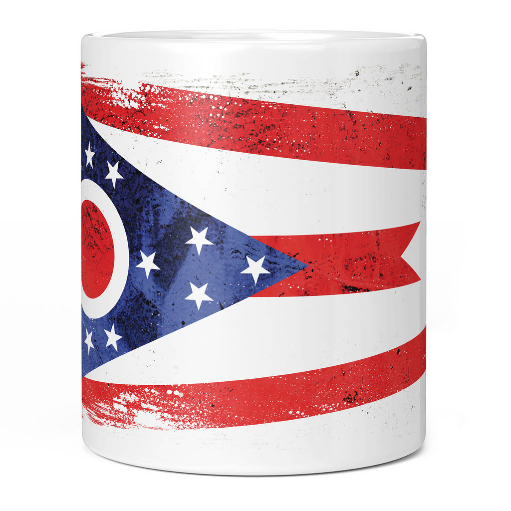 OHIO STATE GRUNGE FLAG 11oz NOVELTY MUG Mugs