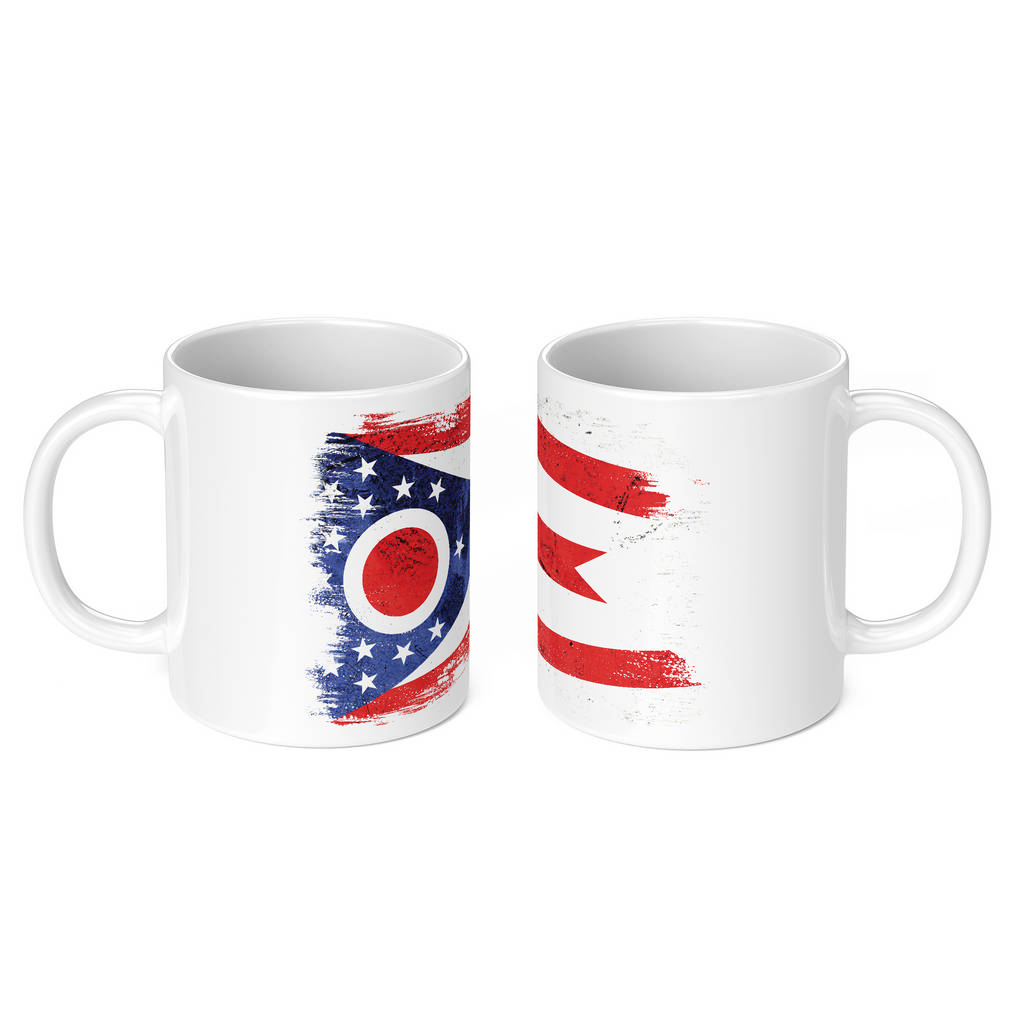 OHIO STATE GRUNGE FLAG 11oz NOVELTY MUG Mugs