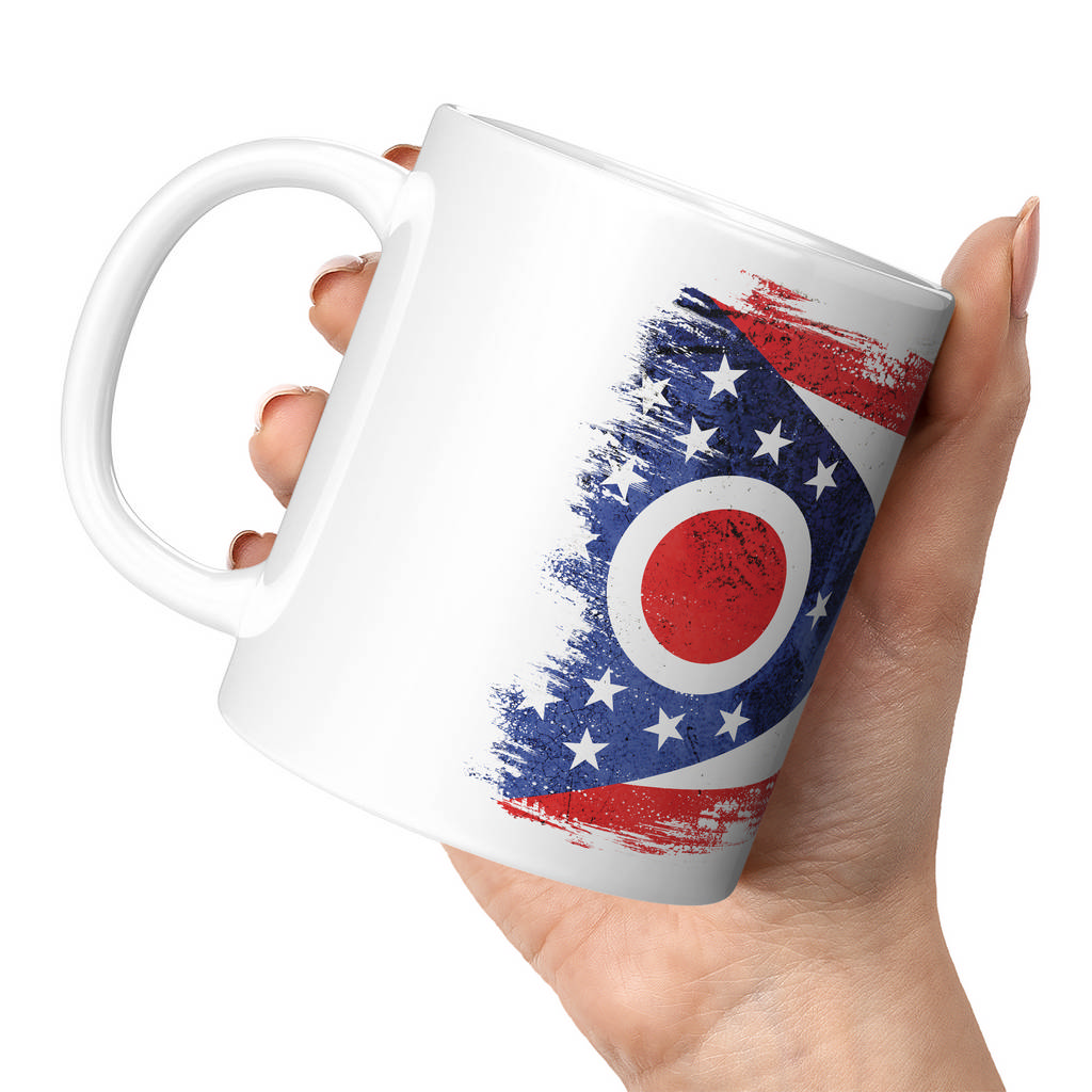 OHIO STATE GRUNGE FLAG 11oz NOVELTY MUG Mugs