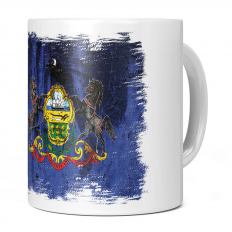 PENNSYLVANIA STATE GRUNGE FLAG 11OZ NOVELTY MUG