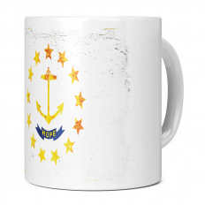 RHODE ISLAND STATE GRUNGE FLAG 11OZ NOVELTY MUG