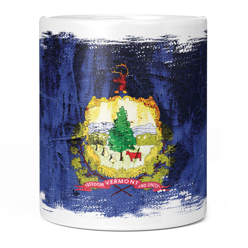 VERMONT STATE GRUNGE FLAG 11oz NOVELTY MUG Mugs