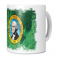 WASHINGTON STATE GRUNGE FLAG 11OZ NOVELTY MUG