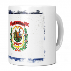 WEST VIRGINIA STATE GRUNGE FLAG 11OZ NOVELTY MUG