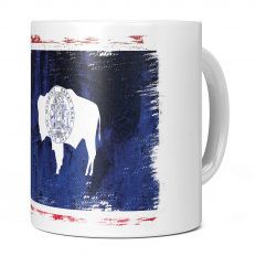 WYOMING STATE GRUNGE FLAG 11OZ NOVELTY MUG