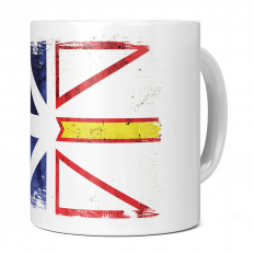NEWFOUNDLAND AND LABRADOR GRUNGE FLAG 11OZ NOVELTY MUG