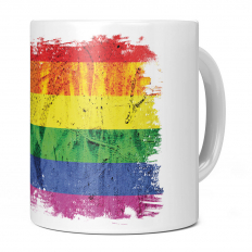 GAY PRIDE GRUNGE FLAG 11OZ NOVELTY MUG