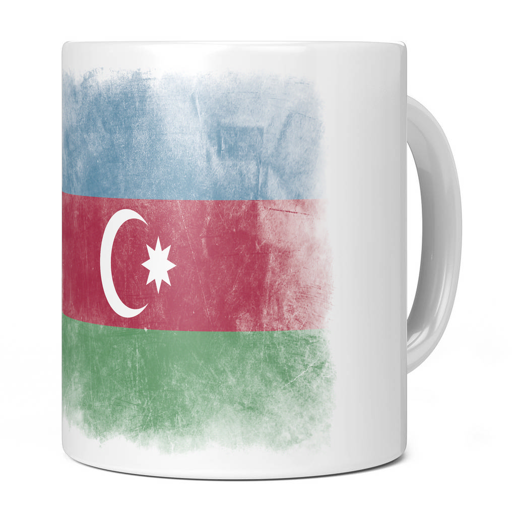 AZERBAIJAN FADED FLAG 11OZ NOVELTY MUG