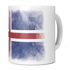 ICELAND FADED FLAG 11OZ NOVELTY MUG