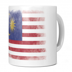 MALAYSIA FADED FLAG 11OZ NOVELTY MUG