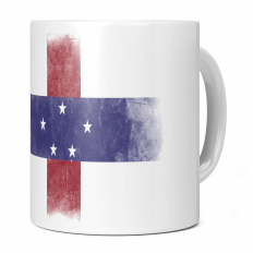 NETHERLANDS ANTILLES FADED FLAG 11OZ NOVELTY MUG