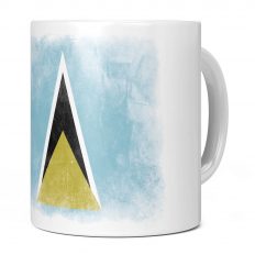 SAINT LUCIA FADED FLAG 11OZ NOVELTY MUG