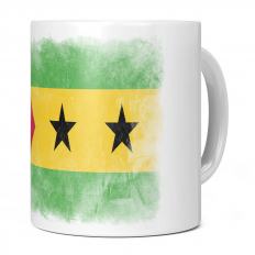 SAO TOME E PRINCIPE FADED FLAG 11OZ NOVELTY MUG
