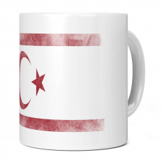 TURKISH REPUBLIC OF NORTHERN CYPRUS FADED FLAG 11OZ NOVELTY MUG