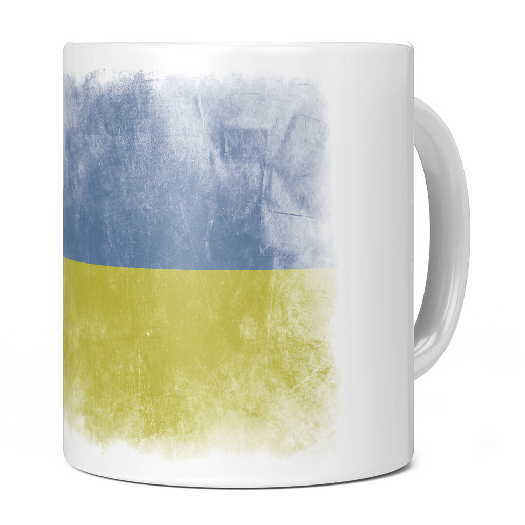 UKRAINE FADED FLAG 11OZ NOVELTY MUG