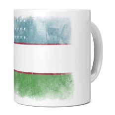 UZBEKISTAN FADED FLAG 11OZ NOVELTY MUG