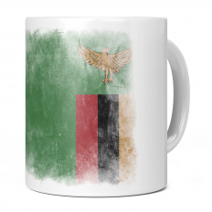 ZAMBIA FADED FLAG 11OZ NOVELTY MUG