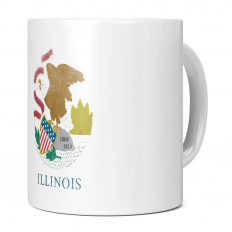 ILLINOIS STATE FADED FLAG 11OZ NOVELTY MUG