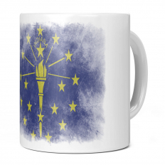 INDIANA STATE FADED FLAG 11OZ NOVELTY MUG