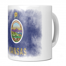 KANSAS STATE FADED FLAG 11OZ NOVELTY MUG