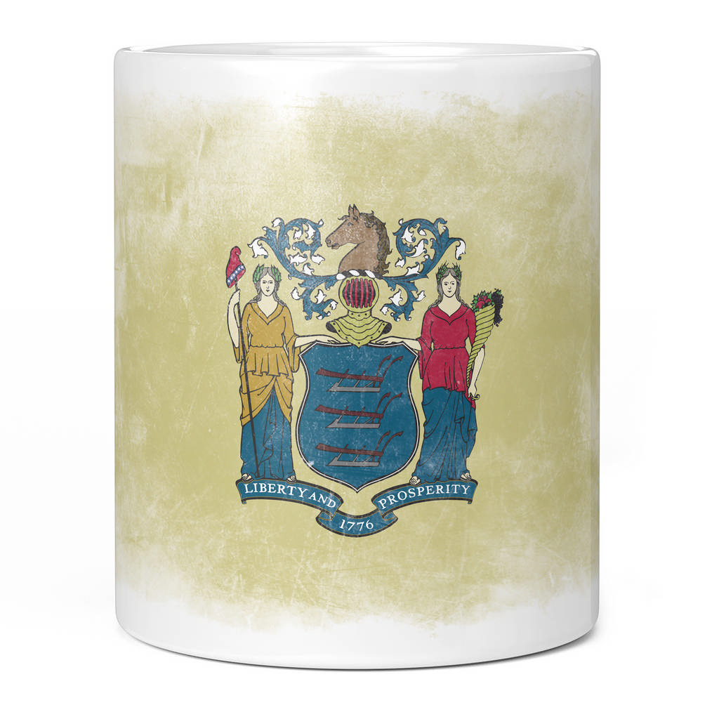 NEW JERSEY STATE FADED FLAG 11oz NOVELTY MUG Mugs