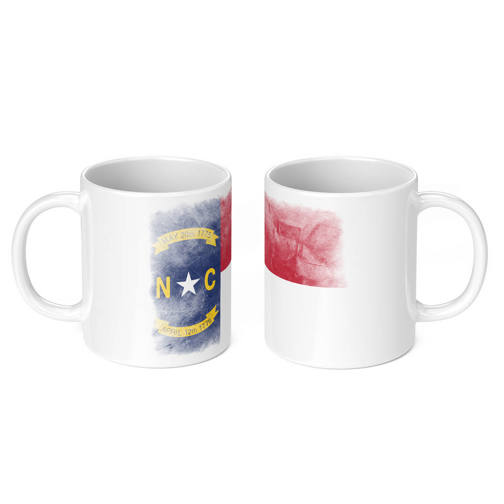 NORTH CAROLINA STATE FADED FLAG 11oz NOVELTY MUG Mugs