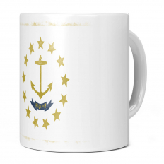 RHODE ISLAND STATE FADED FLAG 11OZ NOVELTY MUG