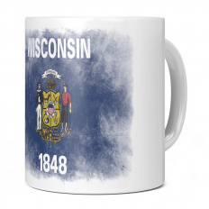 WISCONSIN STATE FADED FLAG 11OZ NOVELTY MUG