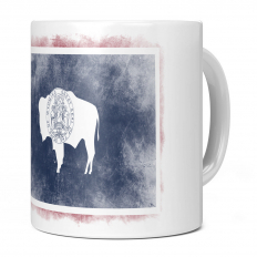 WYOMING STATE FADED FLAG 11OZ NOVELTY MUG