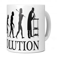 SCIENTIST WITH MICROSCOPE EVOLUTION 11OZ NOVELTY MUG