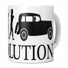 VINTAGE CAR EVOLUTION 11OZ NOVELTY MUG