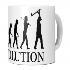 WOOD CHOPPING EVOLUTION 11OZ NOVELTY MUG
