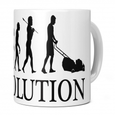 LAWN MOWER EVOLUTION 11OZ NOVELTY MUG